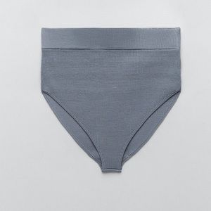 ZARA RIBBED BOTTOMS PANTY BLUISH GRAY NEW LARGE